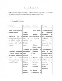 Matriz DOFA Nariño. Página 1
