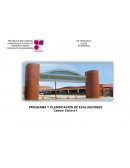 PROGRAMA Y PLANIFICACIÓN DE EVALUACIONES