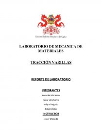 TRACCIÓN VARILLAS REPORTE DE LABORATORIO. Página 1