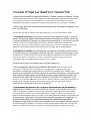 Dos tipos de personas con las que nunca debes negociar