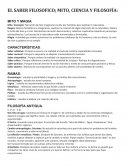 EL SABER FILOSOFICO; MITO, CIENCIA Y FILOSOFÍA