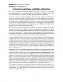 OPINION DOCUMENTADA: ANESTESIA PEDIATRICA