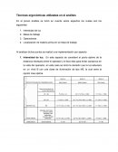 Técnicas ergonómicas utilizadas en el análisis