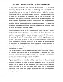 Desarrollo de estrategias y planes de marketing. Página 1