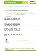 Sesión: Explicamos que el estado nutricional determina la dieta