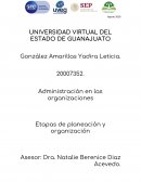 Administración en las organizaciones. Etapas de planeación y organización