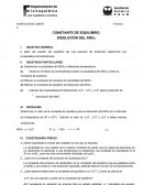 CONSTANTE DE EQUILIBRIO. DISOLUCIÓN DEL KNO3