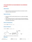 TITULACIÓN DIRECTA DE ÁCIDO BENZOICO CON HIDRÓXIDO DE SODIO