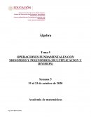 OPERACIONES FUNDAMENTALES CON MONOMIOS Y POLINOMIOS (MULTIPLICACION Y DIVISION)