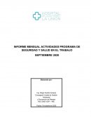 INFORME MENSUAL ACTIVIDADES PROGRAMA DE SEGURIDAD Y SALUD EN EL TRABAJO