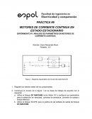 EXPERIMENTO #1: ANALISIS DE PARAMETROS EN MOTORES DE CORRIENTE CONTINUA
