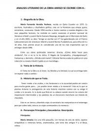 ANALISIS LITERARIO DE LA OBRA AMIGO SE ESCRIBE CON H - Trabajos - PaoNatera ANALISIS LITERARIO DE LA OBRA AMIGO SE ESCRIBE CON H - Trabajos - PaoNatera