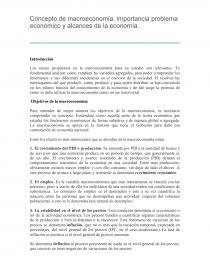 Concepto de macroeconomía, importancia problema económico y alcances de la economía. Página 1