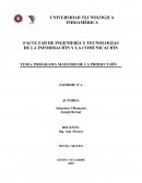 Programa Maestro de la Produccion en un taller de pinzas