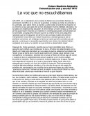 Comunicación oral y escrita 1RV7 La voz que no escuchábamos