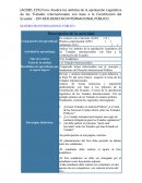 Analice los ámbitos de la aprobación Legislativa de los Tratados internacionales con base a la Constitución del Ecuador