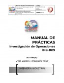 MANUAL DE PRÁCTICAS Investigación de Operaciones INC-1019