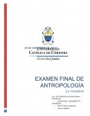 EXAMEN FINAL DE ANTROPOLOGÍA. La violencia