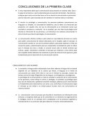 CONCLUSIONES DE LA PRIMERA CLASE
