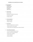 Actividades requerías por área de una empresa