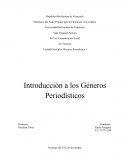 Introducción a los Géneros Periodísticos