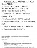 DETERMINACIÓN DE PROTEÍNAS POR EL MÉTODO DE BRADFORD (MICROENSAYO)