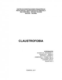 CONDUCTA ASOCIADA A LA CLAUSTROFOBIA. Página 1