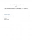 Planificación y gestión financiera de la empresa pública QUITO TURISMO