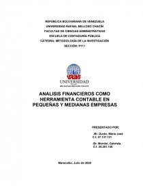 ANALISIS FINANCIEROS COMO HERRAMIENTA CONTABLE EN PEQUEÑAS Y MEDIANAS EMPRESAS. Página 1