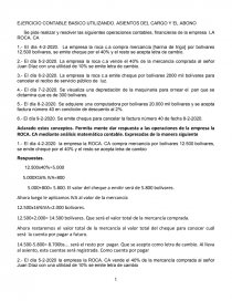 EJERCICIO CONTABLE BASICO UTILIZANDO. ASIENTOS DEL CARGO Y EL ABONO. Página 1