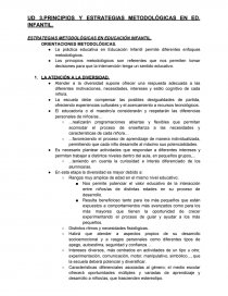 PRINCIPIOS Y ESTRATEGIAS METODOLÓGICAS EN ED. INFANTIL. Página 1
