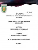 TEORIAS DEL APRENDIZAJE. APORTACIÓN PERSONAL