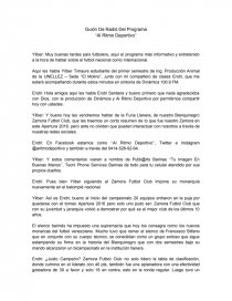 Guión De Radió Del Programa ''Al Ritmo Deportivo''. Página 1