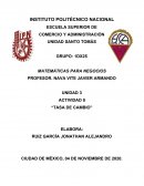 Actividad “Tasa de cambio”