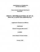 REFORMA ELECTORAL DE 1977: EL INICIO DE LA APERTURA DEMOCRATICA