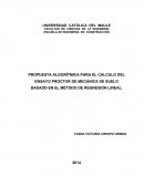 PROPUESTA ALGORÍTMICA PARA EL CÁLCULO DEL ENSAYO PROCTOR DE MECÁNICA DE SUELO BASADO EN EL MÉTODO DE REGRESIÓN LINEAL