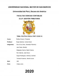 POLÍTICA FISCAL POST COVID 19. Página 1