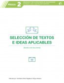Selección de texto e ideas aplicables