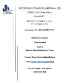 Actividad: Exploración personal y sintética de los principales conceptos y teorías relacionados con el conocimiento, a partir de una reflexión crítica sobre el tema