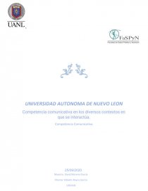 Competencia comunicativa en los diversos contextos en que se interactúa. Página 1