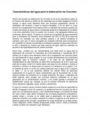 Características del agua para la elaboración de Concreto
