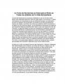 La Toma de Decisiones es Clave para el Èxito en todos los Àmbitos de tu Vida Universitaria