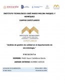 Análisis de gestión de calidad en el departamento de microbiología