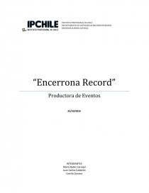 Perfil de la productora de eventos Encerrona Records: Servicios, procesos y centro de negocios. Página 1