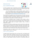 Análisis del artículo Que es la Globalizacion Cultural