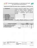 ASIGNATURA DE METODOLOGÍAS PARA EL DESARROLLO DE PROYECTOS