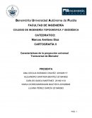 Características de la proyección universal Transversal de Mercator