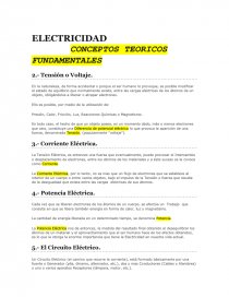 ELECTRICIDAD CONCEPTOS TEORICOS FUNDAMENTALES. Página 1