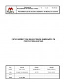 PROCEDIMIENTO DE SELECCIÓN DE ELEMENTOS DE PROTECCIÓN AUDITIVA