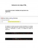 Validación del código HTML
